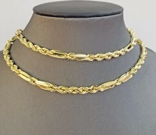 10k REAL Yellow Gold Milano Rope chain 20" 22" 24" Gold necklace Men Women 4.5mm