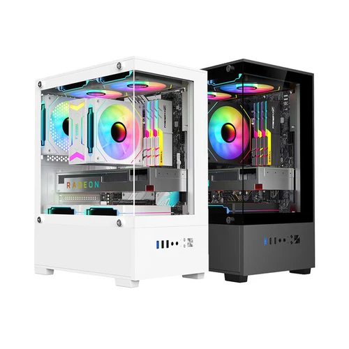 Transparent Desktop PC Case Computer Tower For M-ATX ITX Motherboard 240mm F _ou