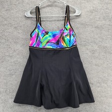 Longitude One Piece Swimsuit Womens 10 Rainbow Swimwear