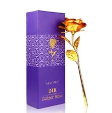 Saint valentin Stem Dipped 24K Gold Foil Trim Real Rose Forever Flower Gift