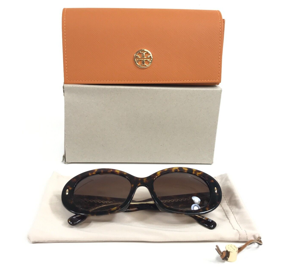 Tory Burch Sunglasses TY7214U 1728/13 Brown Tortoise Oval  display picture 1