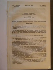 Government Report 1846 Josiah Haskell MA Claims Contractors w/ US Deliver Stone 