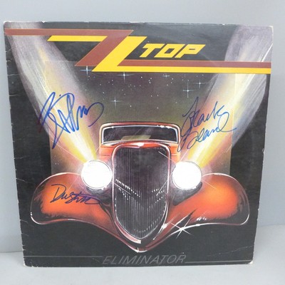 ZZ TOP Eliminator LP handsigniert von Billy Gibbons Dusty Hill & Frank Beard