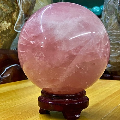 7.71LB Natural Pink Rose Quartz Crystal Sphere Ball Reiki Polished Healing spec - 第 12/17 張圖片