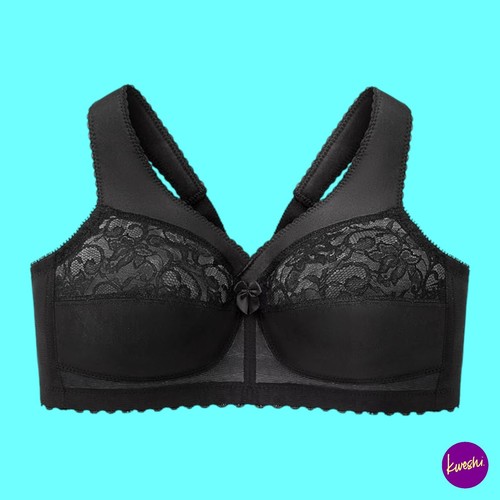 Reggiseno donna GLAMORISE full figure taglie forti MagicLift senza ferretto, nero, UK 46E - Foto 5 di 8