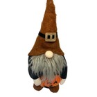 Halloween Gnome W/ Pumpkin Shelf Sitter Weighted Felted Hannah's Handiworks 19"