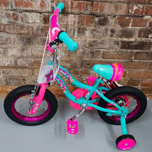 Schwinn Duet 12" Girls Bike w/ Training Wheels Teal Blue Toddler Beginner Bike - Picture 3 of 13