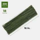 300 Pc 16' Green 18 Gauge Floral Wire Stems for Diy Crafts, Artificial Flowers