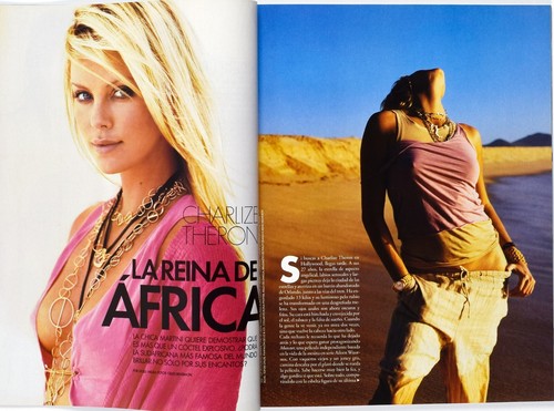 ELLE Spain Magazine No.203 August 2003 - CHARLIZE THERON, EMMA HEMING - Picture 5 of 8
