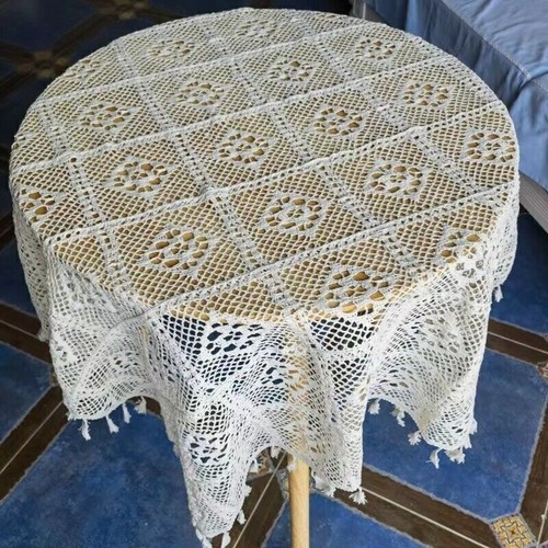 Vintage Cotton Crochet Lace Tablecloth Square Table Cover Wedding Party Decor - Picture 34 of 56