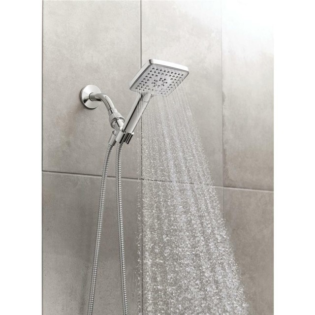MOEN Shower Head 4 Inch Medium Flexible Wall Mount Single Chrome Square