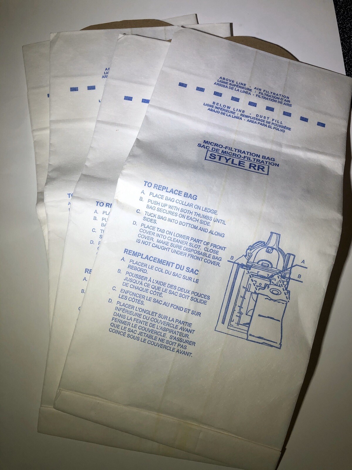 4 Generic RR Vacuum Bags for Upright Model Vacuum eBay