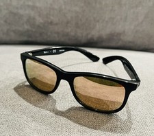 Ray Ban Unisex Kids/Youth Black Plastic Frame Sunglasses Orange Mirrored Lens