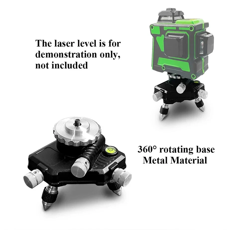 Adjustable Laser Level Metal Tripod Bracket 360 Rotation Base 1/4 Inch Interface