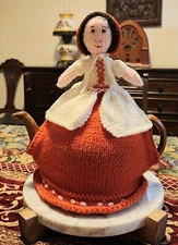 vintage handknit 1970s scarlett o'hara tea cozy gone with the wind made in USA