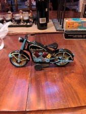 Tin Motorcycle Friction Toy "1958 back plate " Made in China with Key box