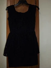 ONE CLOTHING Sleeveless Sexy Black Lace Outer Layer Dress - Size Small