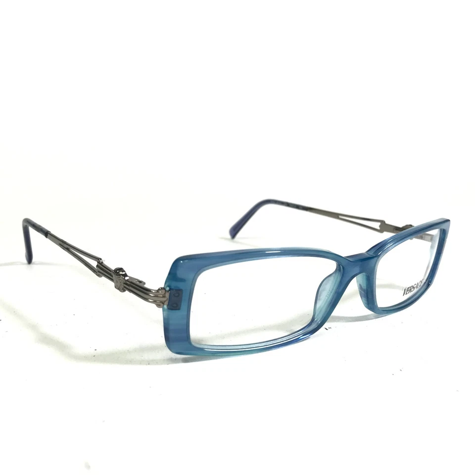 范思哲 MOD.3010 194 眼镜框透明蓝色银色长方形 52-15-130 — 第 3/4 张图片