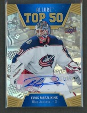2019-20 Upper Deck Allure Top 50 Autographs Blue #T5044 Elvis Merzlikins *15671