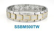 Wide - High power men magnetic Stainless steel bracelet 5000 gauss magnets 
