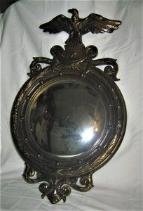 armor bronze antique mirror clad usa bookends convex federal eagle frame glass