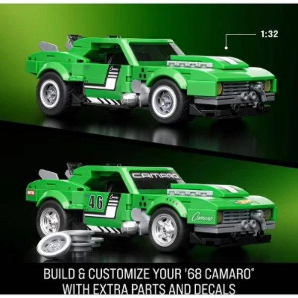 Kit de juguete de construcción Camaro 68 personalizado Mattel Brick Shop Hot Wheels - 289 piezas Foto 3 de 4
