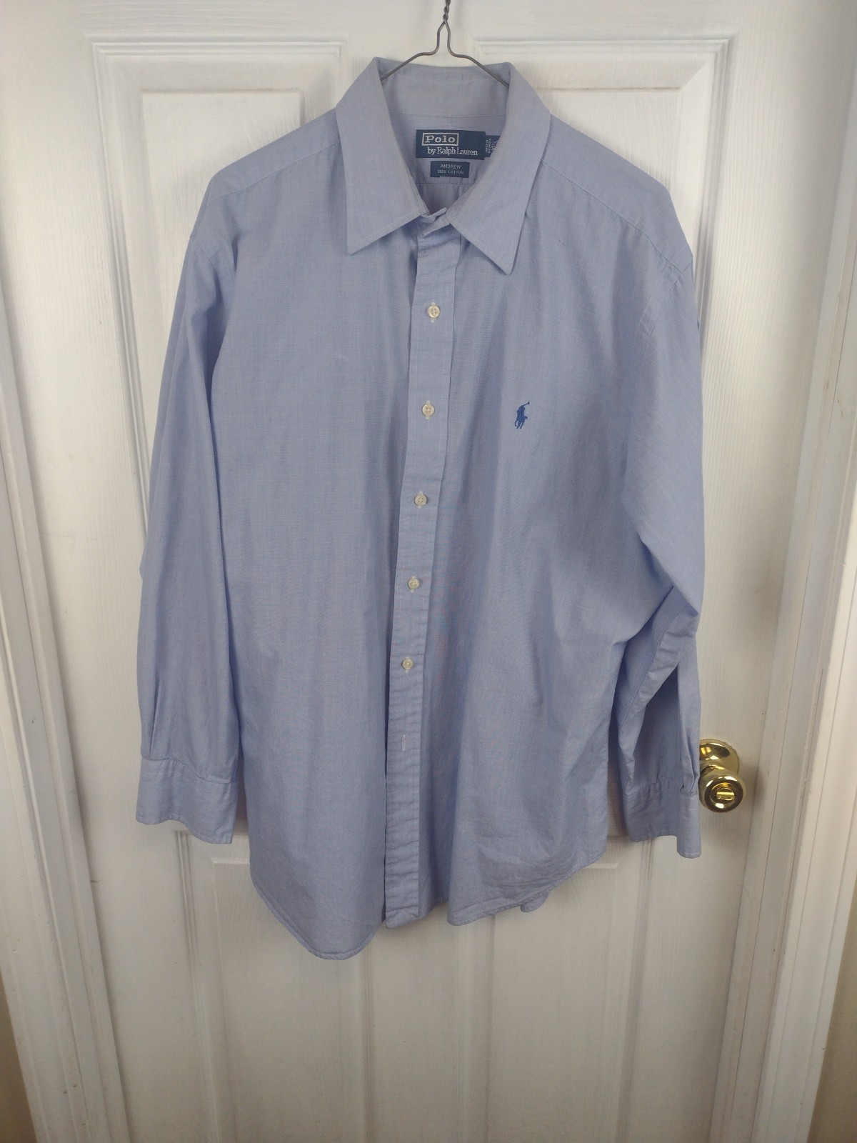 Polo Ralph Lauren Andrew Men’s Blue Dress Shirt Button Up Size 16 1/2 - 32/33