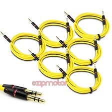 6X 4FT 3.5MM AUX M/M AUDIO CABLE YELLOW FOR LG OPTIMUS G2 L9 HTC DESIRE MOTO X G