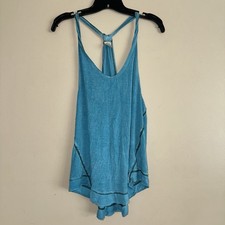 We The Free People Blue Twist Racerback Straps Flowy Tank Top Size S NWOT