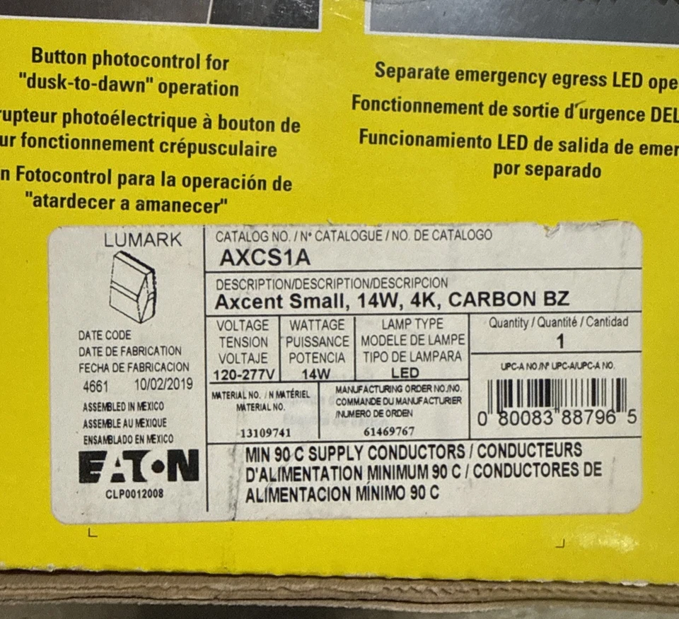 Cooper Lighting Solutions Axcent Small LED Wall Pack Walkway Light 14W 120-277V - Image 2 of 4