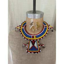 African Maasai Beaded Ceremonial Wedding Collar Necklace Tribal Art Wall Art