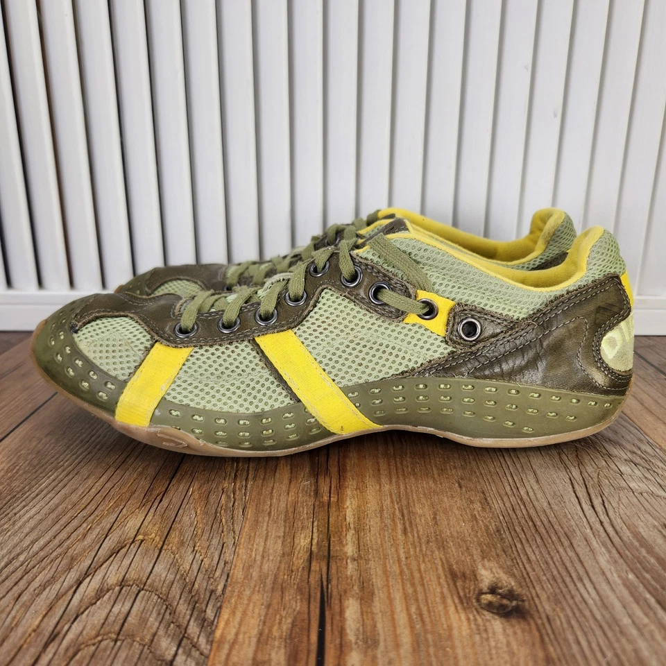 De Colección Diesel Hayo S6-01-DS Para Mujer 9.5 Amarillo Oliva Retro Y2K Tenis Zapatos Años 2000 Foto 3 de 4