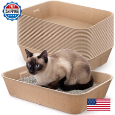 Rtteri 20 Pcs Disposable Litter Cat Tray Paper Kitty Travel Toilet 16 X 12.6 X