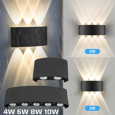 LED Wandleuchte Wandlampe Außen Innen Flur Strahler Up Down Licht 4W/6W/8W/10W
