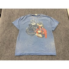Harley Davidson Looney Tunes Tee - Faded Blue Size XL