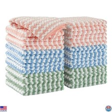 18 Pack Microfiber Cleaning Cloths, Absorbent Kitchen Towels, 10"x10" Lint Free