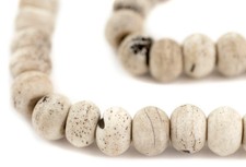 Washed Grey Bone Beads 12mm Nepal Round Large Hole 22 Inch Strand