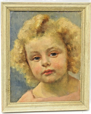 Portait ''Mädchenkopf'' Sofi Strom Aachen 1940, Öl auf Holz 29,0 cm x 22,5 cm