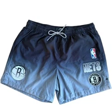 PRO Standard NBA Brooklyn Nets Black Gray Ombre Athletic Shorts Men's Large