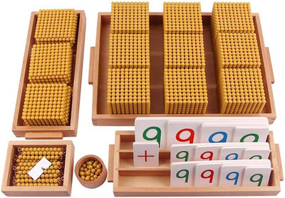 Montessori Golden Beads Materials Decimal System Bank Game Math Toys | Montessor