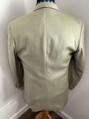 Blazer Burberry London 42R mezcla de seda cachemir champán 3 botones estilo clásico - Imagen 4 de 19
