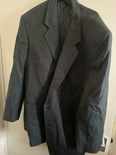 Men’s Grey Suit Jacket Blazer Notch Lapel Regular L 96cm Chest 2 Piece