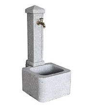 Gartenbrunnen Graz mit Auslaufhahn aus Granit 110 x 60 x 50 cm grau, Dehner