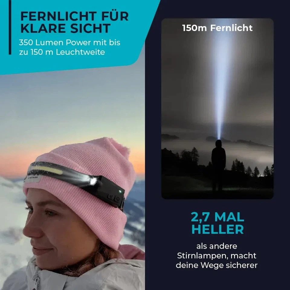 ADVENTURE LIGHT 2.0™ Lampada frontale LED lampada da testa sensore di movimento con luce rossa! - Immagine 3 di 4