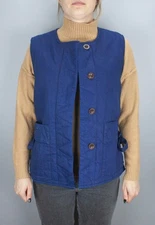 TOAST Womens Indigo Twill Side Tie Vest Size S 100% Cotton Sleeveless Jacket