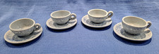Lot of Four Sets 4 Miniature Child  s Vintage Tea Cups and Saucers, Embossed