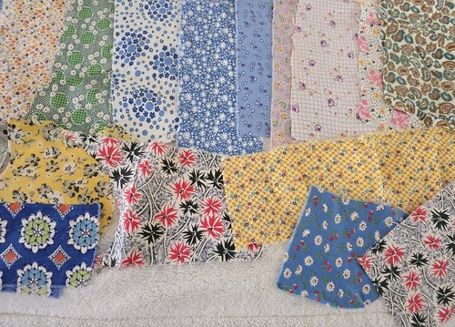 Vintage Lot Sewing Fabric Solid Colors Scraps Remnants Quilting Arts Crafts - Picture 7 of 9
