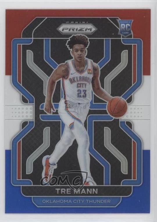 2021-22 Panini Prizm Red White & Blue Prizm Tre Mann #274 12vy