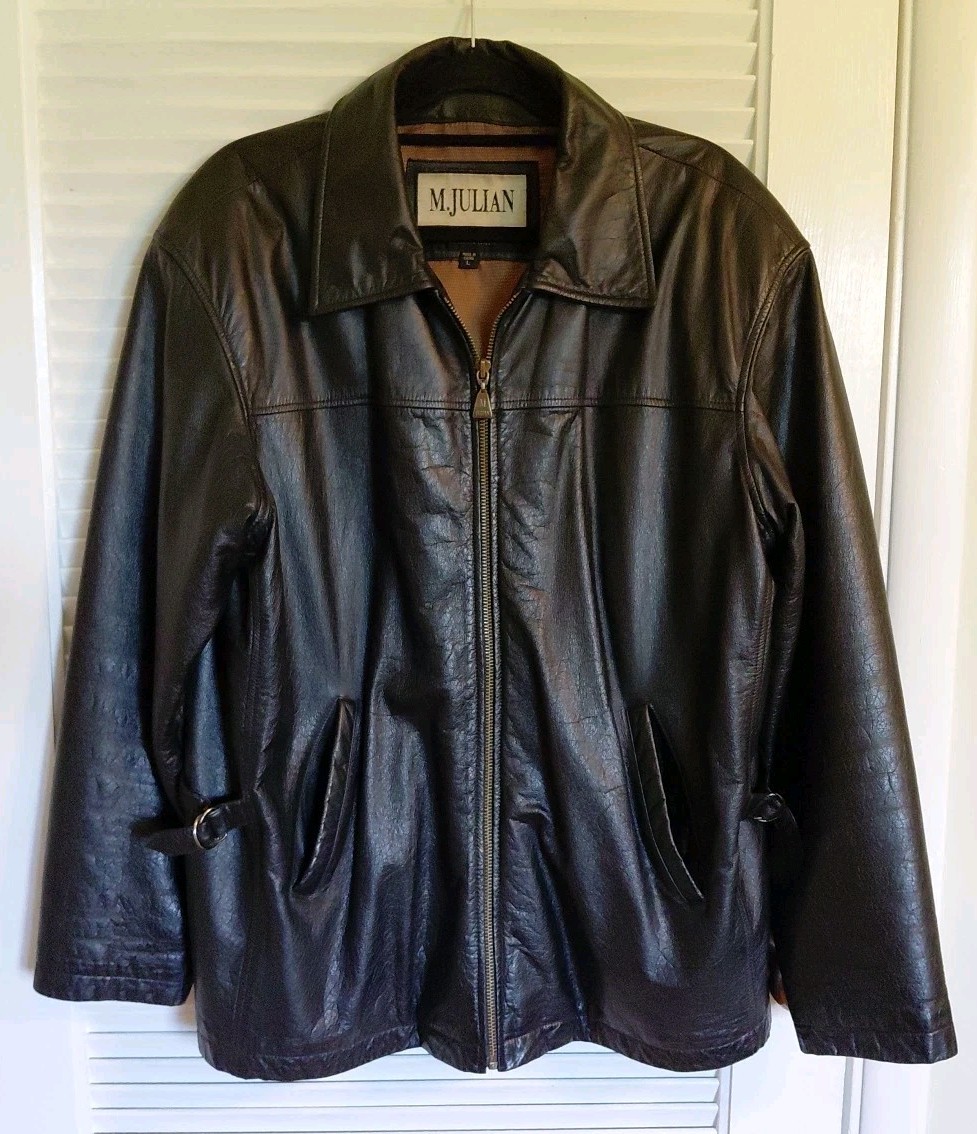 ジャケット・アウター 90's WILSON M.JULIAN leather jacket Vintage Wilsons/M. Julian Leather Jacket/Coat, Mens Large, Black