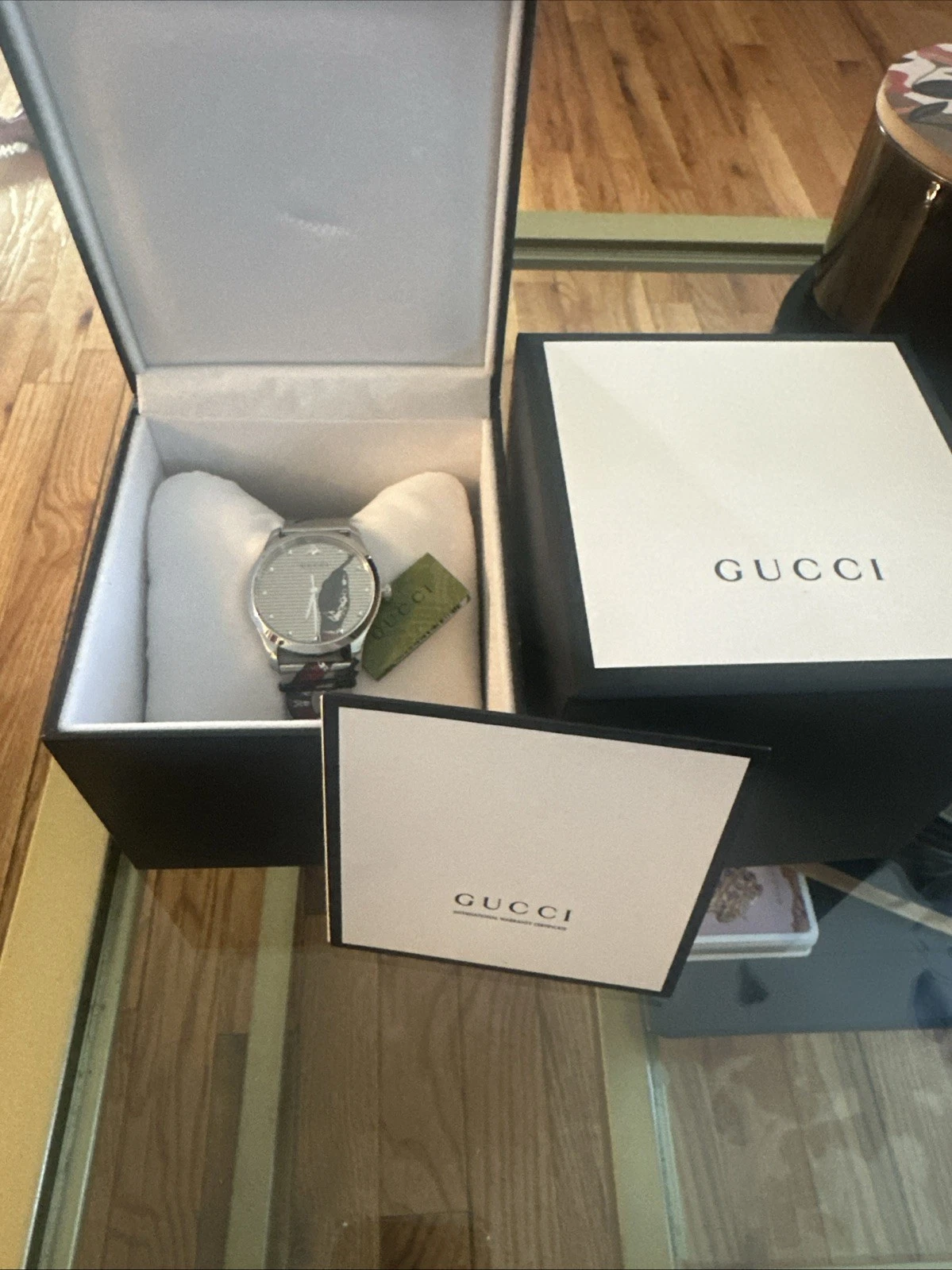 Montre unisexe Gucci G Timeless contemporaine acier cadran argenté quartz YA1264123